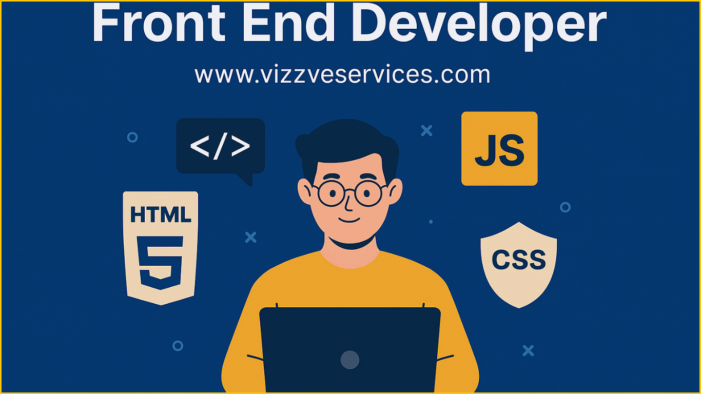Illustration of front-end developers designing responsive web interfaces